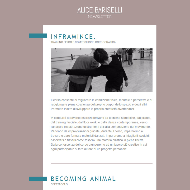 creazione newsletter alice bariselli - area web imola