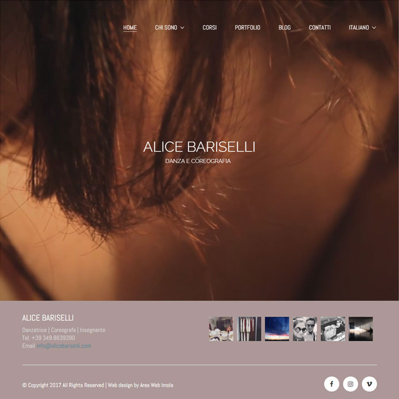 realizzazione sito web alice bariselli - area web imola